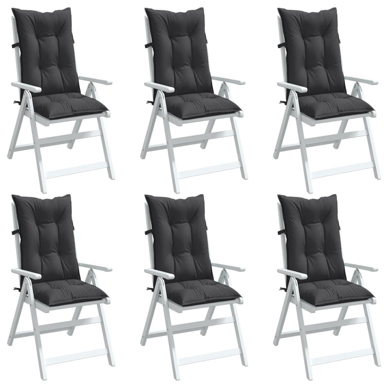 Load image into Gallery viewer, Vidaxl stoelkussens 6 st hoge rug 120x50x7 cm stof gemêleerd antraciet
