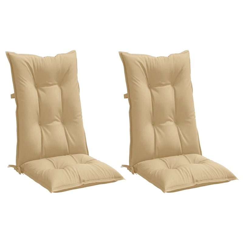 Load image into Gallery viewer, Vidaxl stoelkussens 2 st hoge rug 120x50x7 cm stof gemêleerd beige
