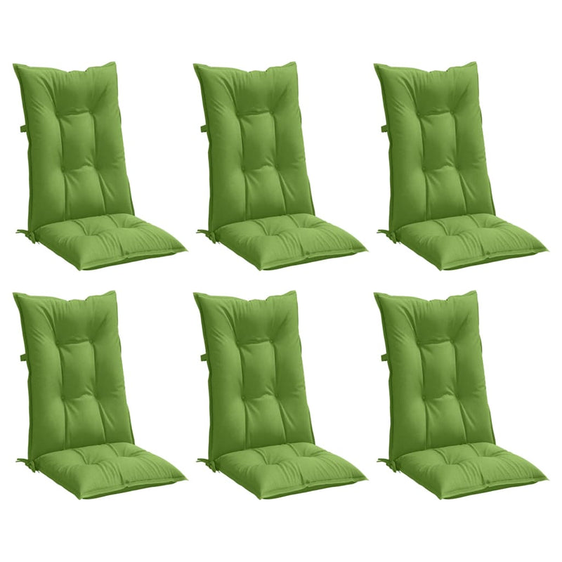Load image into Gallery viewer, Vidaxl stoelkussens 6 st hoge rug 120x50x7 cm stof gemêleerd groen
