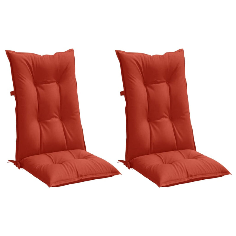 Load image into Gallery viewer, Vidaxl stoelkussens 2 st hoge rug 120x50x7 cm stof gemêleerd rood
