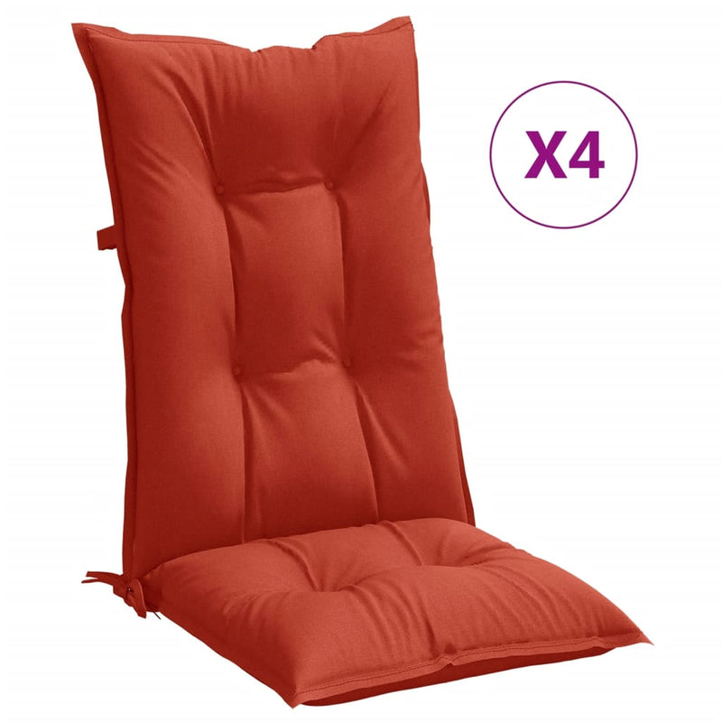 Load image into Gallery viewer, Vidaxl stoelkussens 4 st hoge rug 120x50x7 cm stof gemêleerd rood
