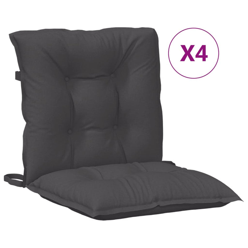 Load image into Gallery viewer, Vidaxl stoelkussens 4 st lage rug 100x50x7 cm stof gemêleerd antraciet
