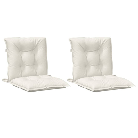 Vidaxl stoelkussens 2 st lage rug 100x50x7 cm stof gemêleerd crème