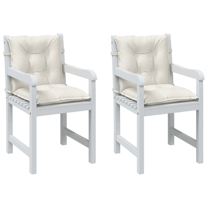 Load image into Gallery viewer, Vidaxl stoelkussens 2 st lage rug 100x50x7 cm stof gemêleerd crème
