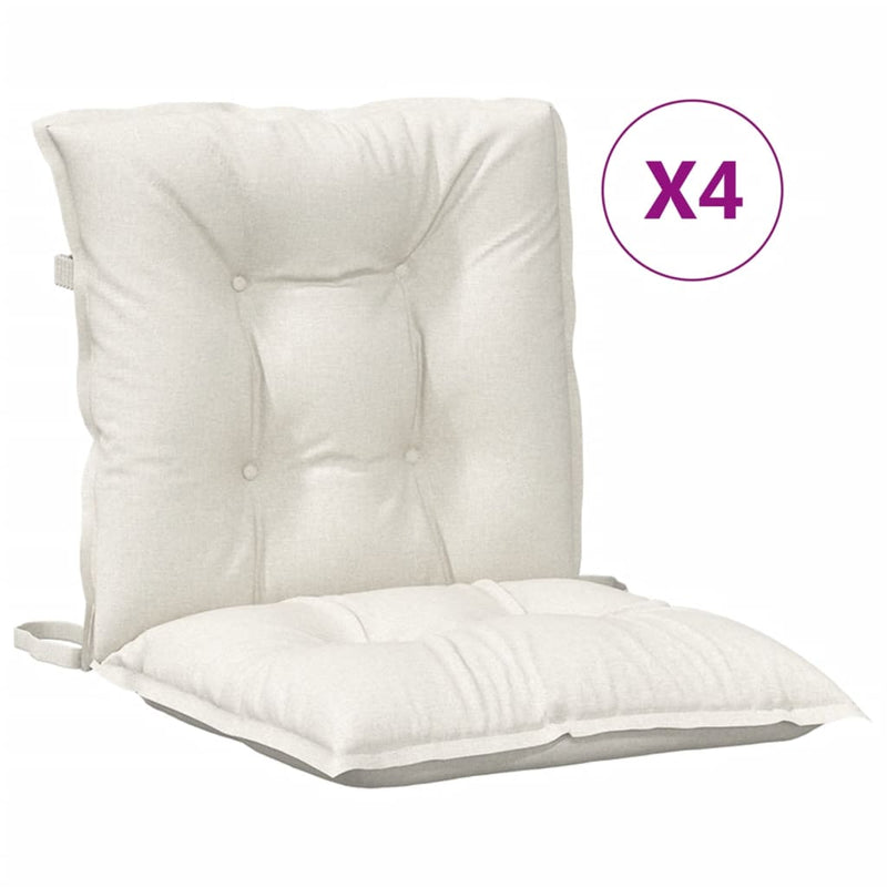 Load image into Gallery viewer, Vidaxl stoelkussens 4 st lage rug 100x50x7 cm stof gemêleerd crème
