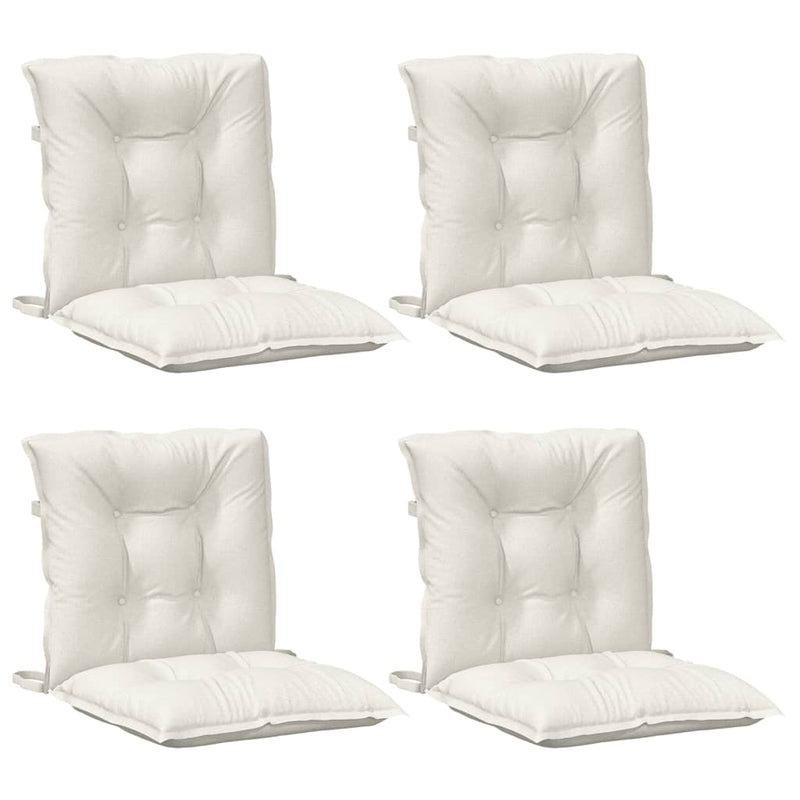 Load image into Gallery viewer, Vidaxl stoelkussens 4 st lage rug 100x50x7 cm stof gemêleerd crème
