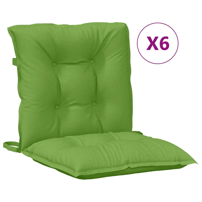 Load image into Gallery viewer, Vidaxl stoelkussens 6 st lage rug 100x50x7 cm stof gemêleerd groen
