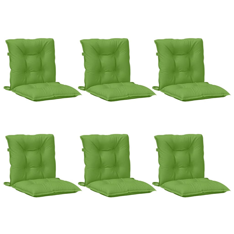 Load image into Gallery viewer, Vidaxl stoelkussens 6 st lage rug 100x50x7 cm stof gemêleerd groen
