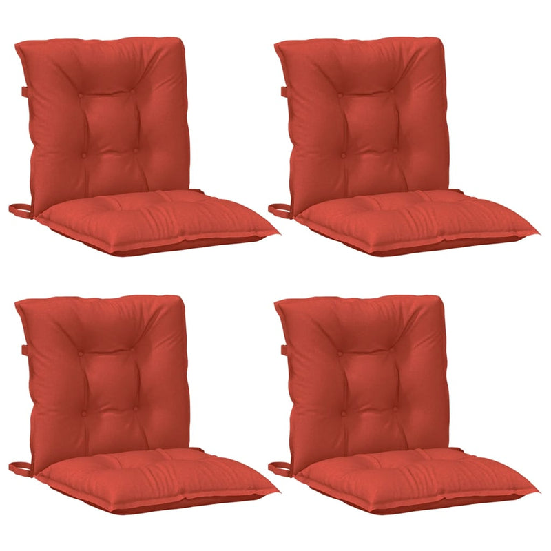 Load image into Gallery viewer, Vidaxl stoelkussens 4 st lage rug 100x50x7 cm stof gemêleerd rood
