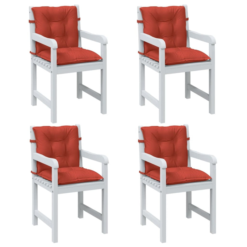 Load image into Gallery viewer, Vidaxl stoelkussens 4 st lage rug 100x50x7 cm stof gemêleerd rood
