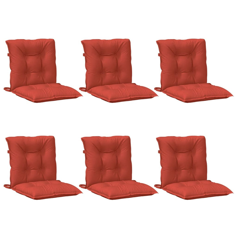 Load image into Gallery viewer, Vidaxl stoelkussens 6 st lage rug 100x50x7 cm stof gemêleerd rood

