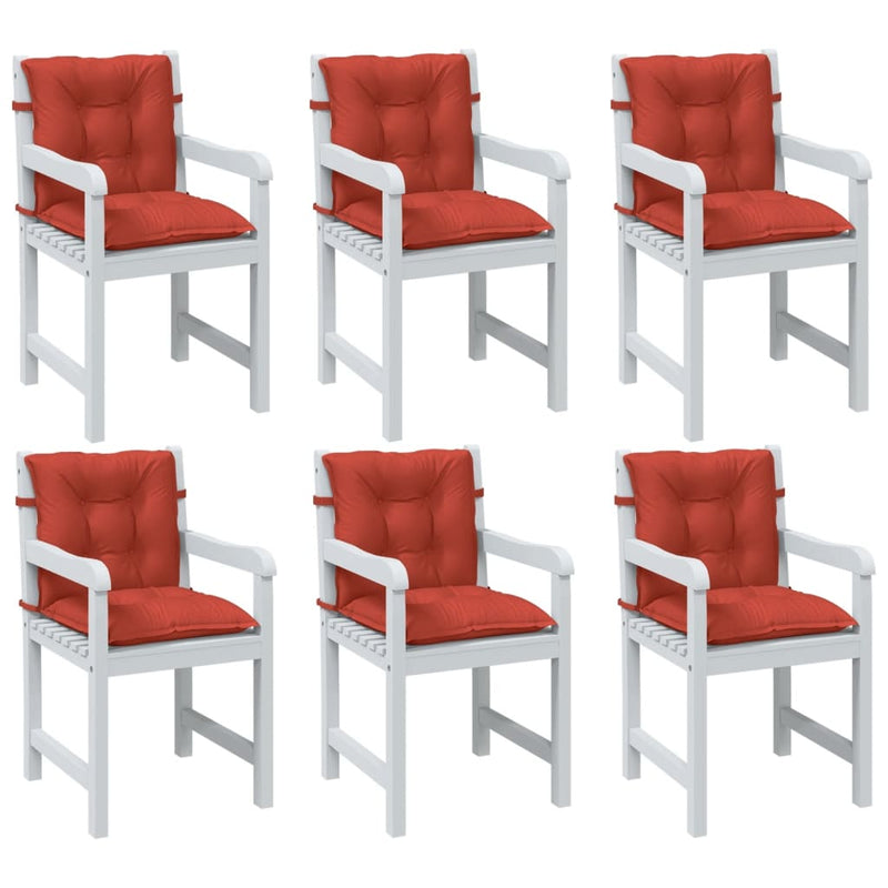 Load image into Gallery viewer, Vidaxl stoelkussens 6 st lage rug 100x50x7 cm stof gemêleerd rood
