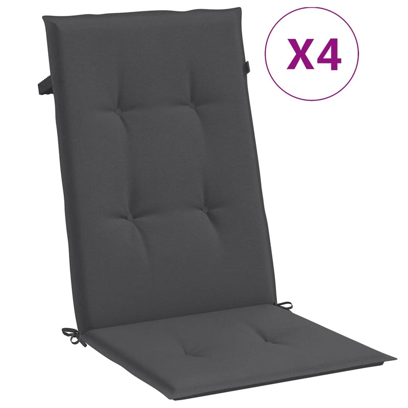 Load image into Gallery viewer, Vidaxl stoelkussens 4 st hoge rug 120x50x4 cm stof gemêleerd antraciet
