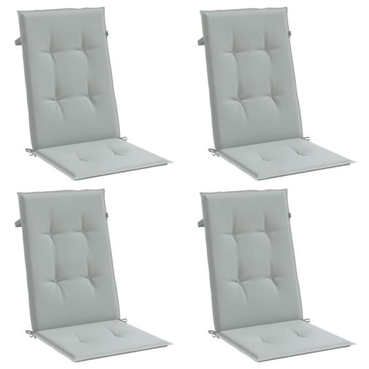 Vidaxl stoelkussens 4 st hoge rug 120x50x4 cm stof lichtgrijs