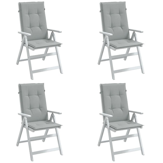 Vidaxl stoelkussens 4 st hoge rug 120x50x4 cm stof lichtgrijs