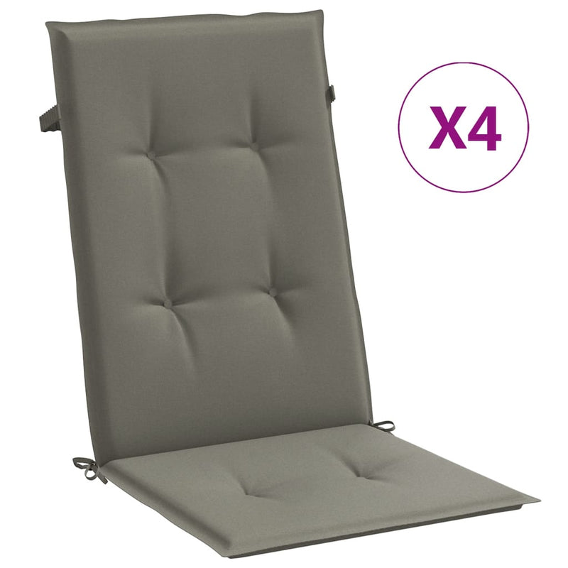Load image into Gallery viewer, Vidaxl stoelkussens 4 st hoge rug 120x50x4 cm stof donkergrijs
