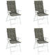 Vidaxl stoelkussens 4 st hoge rug 120x50x4 cm stof donkergrijs