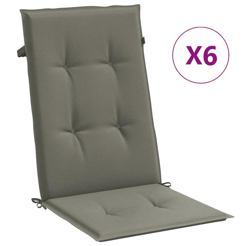 Load image into Gallery viewer, Vidaxl stoelkussens 6 st hoge rug 120x50x4 cm stof donkergrijs
