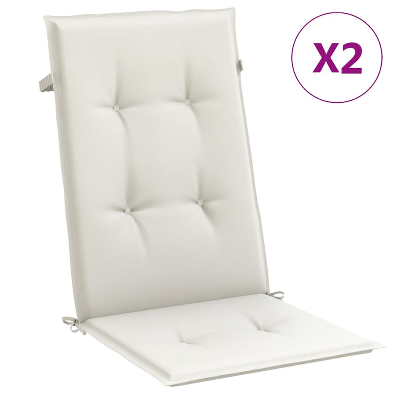Load image into Gallery viewer, Vidaxl stoelkussens 2 st hoge rug 120x50x4 cm stof gemêleerd crème
