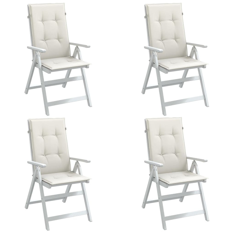 Load image into Gallery viewer, Vidaxl stoelkussens 4 st hoge rug 120x50x4 cm stof gemêleerd crème
