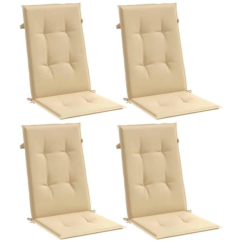 Load image into Gallery viewer, Vidaxl stoelkussens 4 st hoge rug 120x50x4 cm stof gemêleerd beige
