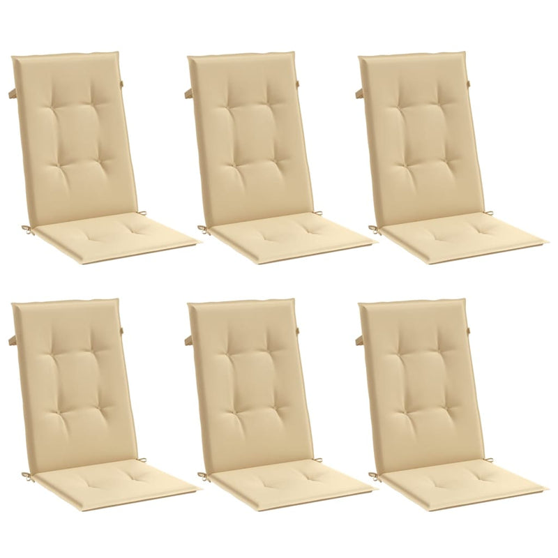 Load image into Gallery viewer, Vidaxl stoelkussens 6 st hoge rug 120x50x4 cm stof gemêleerd beige
