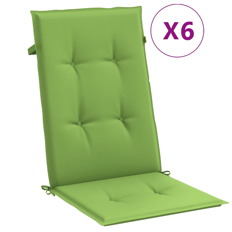 Load image into Gallery viewer, Vidaxl stoelkussens 6 st hoge rug 120x50x4 cm stof gemêleerd groen

