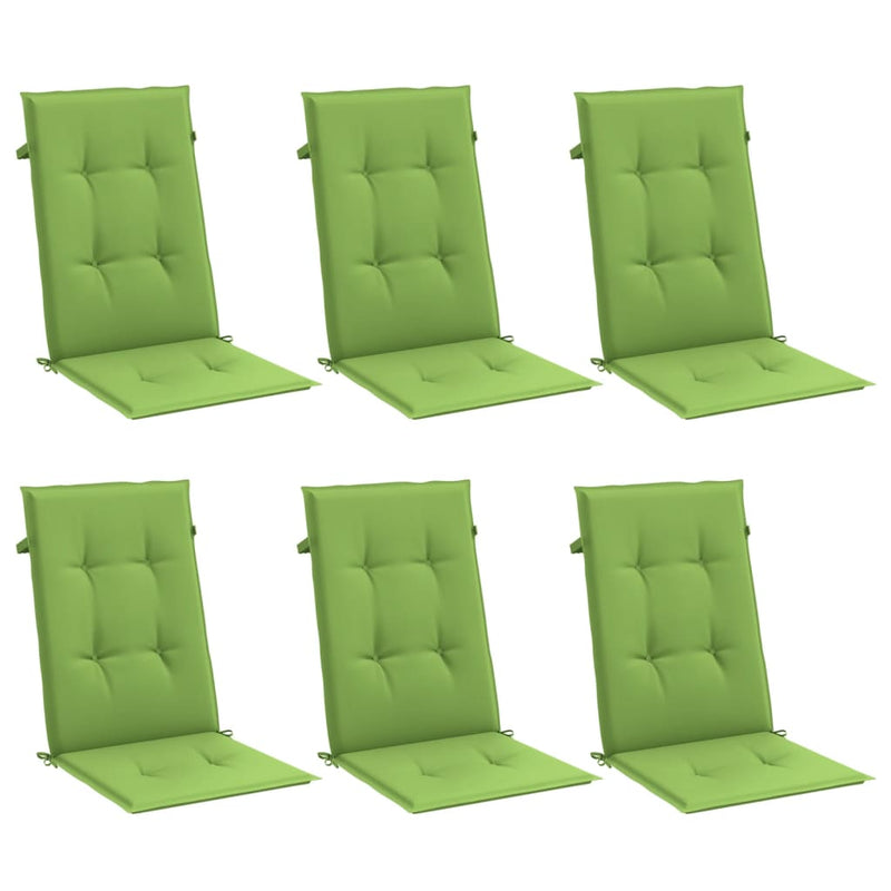 Load image into Gallery viewer, Vidaxl stoelkussens 6 st hoge rug 120x50x4 cm stof gemêleerd groen
