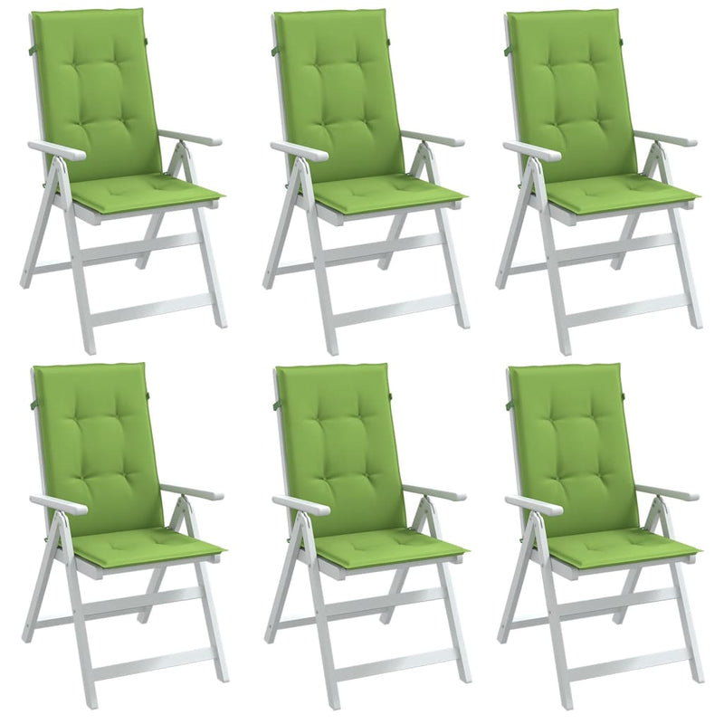 Load image into Gallery viewer, Vidaxl stoelkussens 6 st hoge rug 120x50x4 cm stof gemêleerd groen
