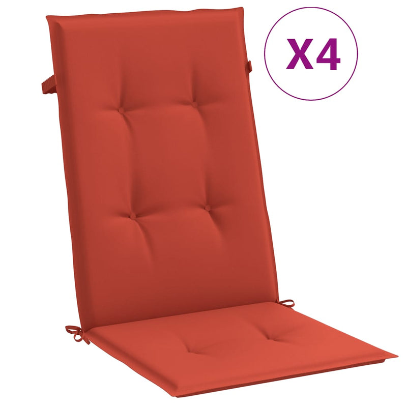 Load image into Gallery viewer, Vidaxl stoelkussens 4 st hoge rug 120x50x4 cm stof gemêleerd rood
