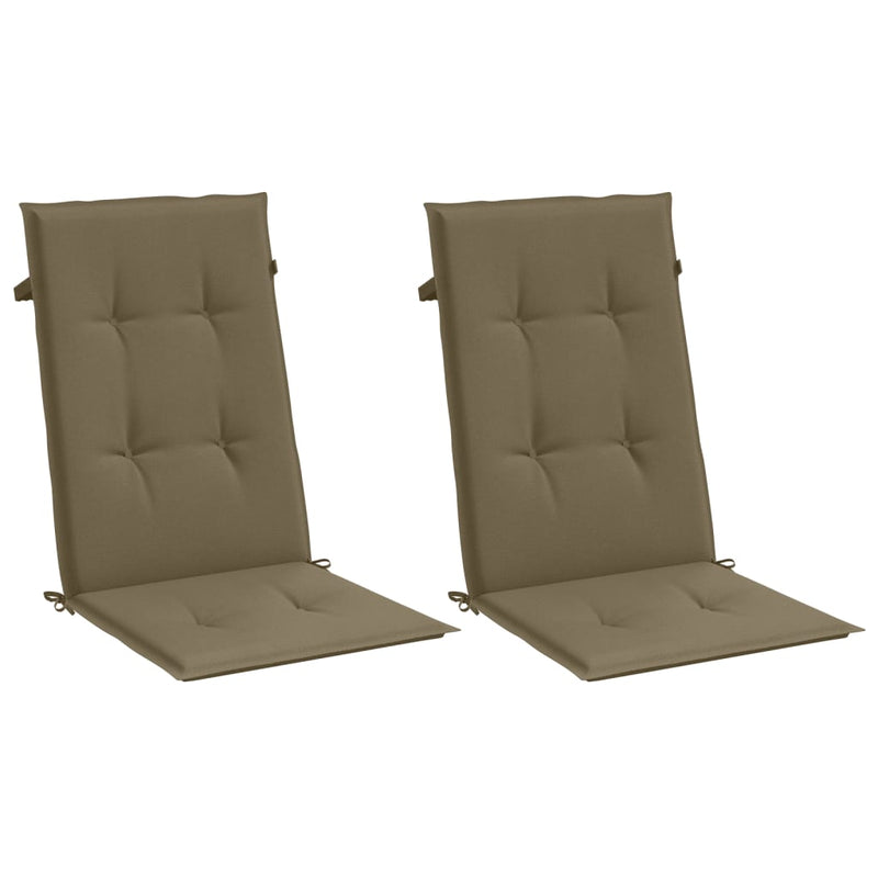 Load image into Gallery viewer, Vidaxl stoelkussens 2 st hoge rug 120x50x4 cm stof gemêleerd taupe

