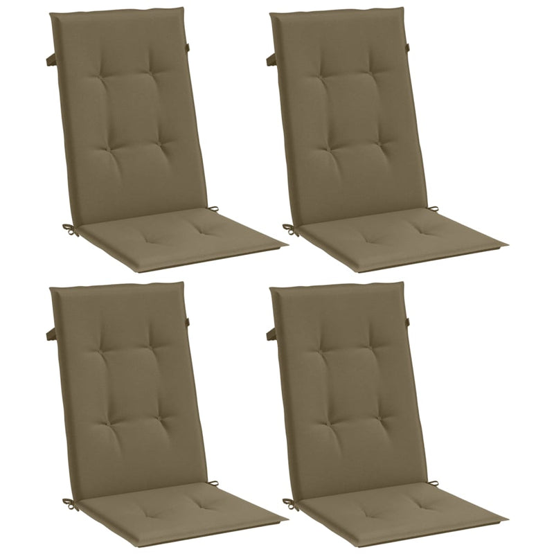 Load image into Gallery viewer, Vidaxl stoelkussens 4 st hoge rug 120x50x4 cm stof gemêleerd taupe
