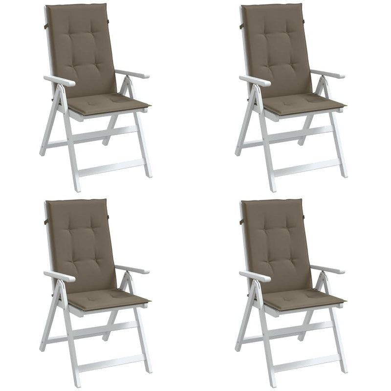 Load image into Gallery viewer, Vidaxl stoelkussens 4 st hoge rug 120x50x4 cm stof gemêleerd taupe
