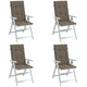 Vidaxl stoelkussens 4 st hoge rug 120x50x4 cm stof gemêleerd taupe