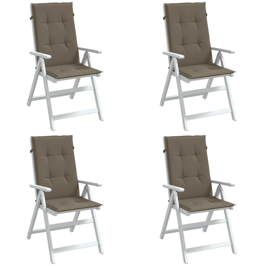 Vidaxl stoelkussens 4 st hoge rug 120x50x4 cm stof gemêleerd taupe