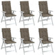 Vidaxl stoelkussens 6 st hoge rug 120x50x4 cm stof gemêleerd taupe