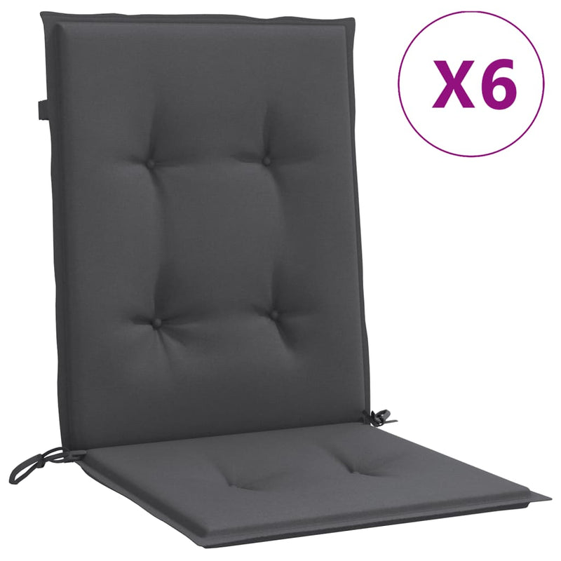 Load image into Gallery viewer, Vidaxl stoelkussens 6 st lage rug 100x50x4 cm stof gemêleerd antraciet
