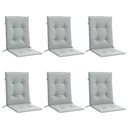 Vidaxl stoelkussens 6 st lage rug 100x50x4 cm stof lichtgrijs