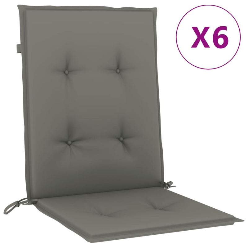 Load image into Gallery viewer, Vidaxl stoelkussens 6 st lage rug 100x50x4 cm stof donkergrijs
