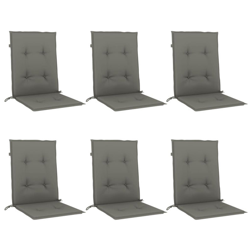 Load image into Gallery viewer, Vidaxl stoelkussens 6 st lage rug 100x50x4 cm stof donkergrijs
