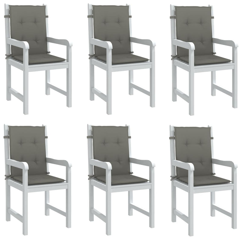Load image into Gallery viewer, Vidaxl stoelkussens 6 st lage rug 100x50x4 cm stof donkergrijs
