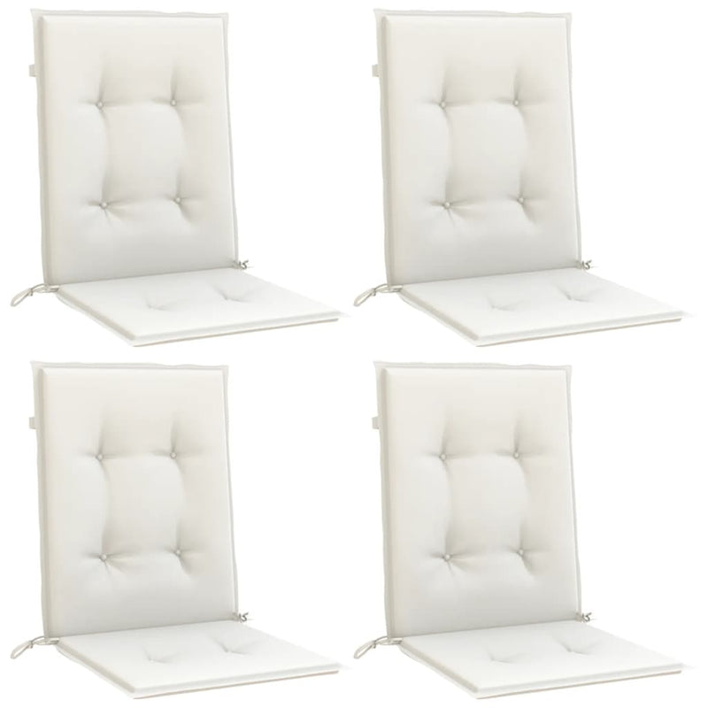 Load image into Gallery viewer, Vidaxl stoelkussens 4 st lage rug 100x50x4 cm stof gemêleerd crème
