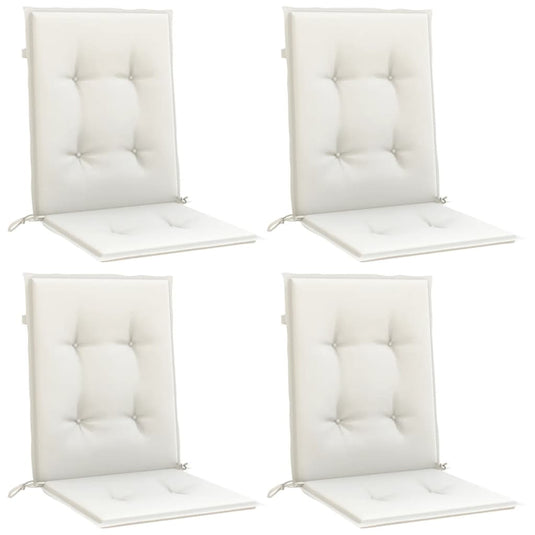 Vidaxl stoelkussens 4 st lage rug 100x50x4 cm stof gemêleerd crème