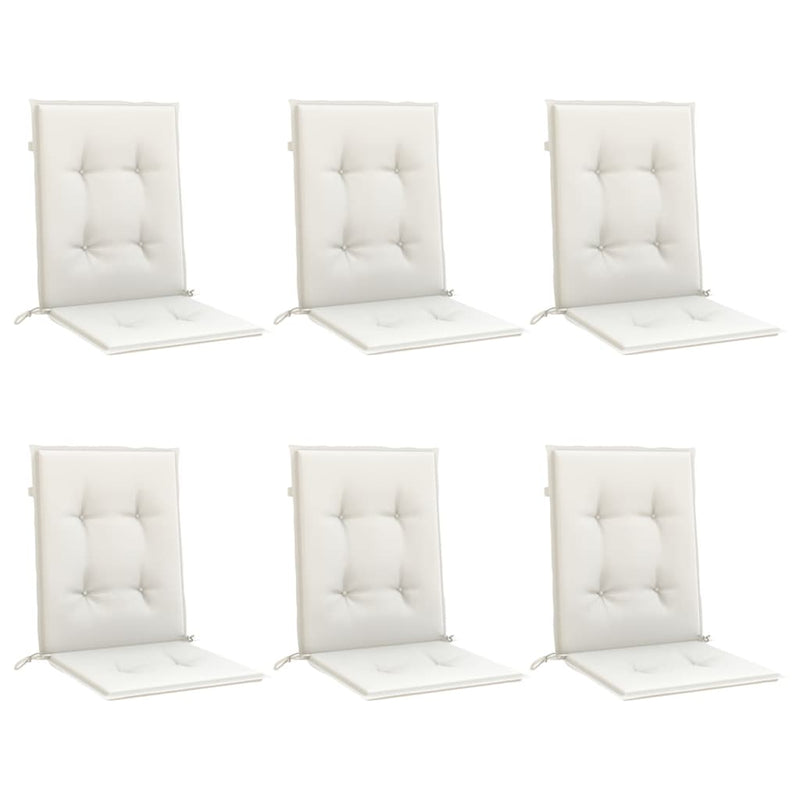 Load image into Gallery viewer, Vidaxl stoelkussens 6 st lage rug 100x50x4 cm stof gemêleerd crème
