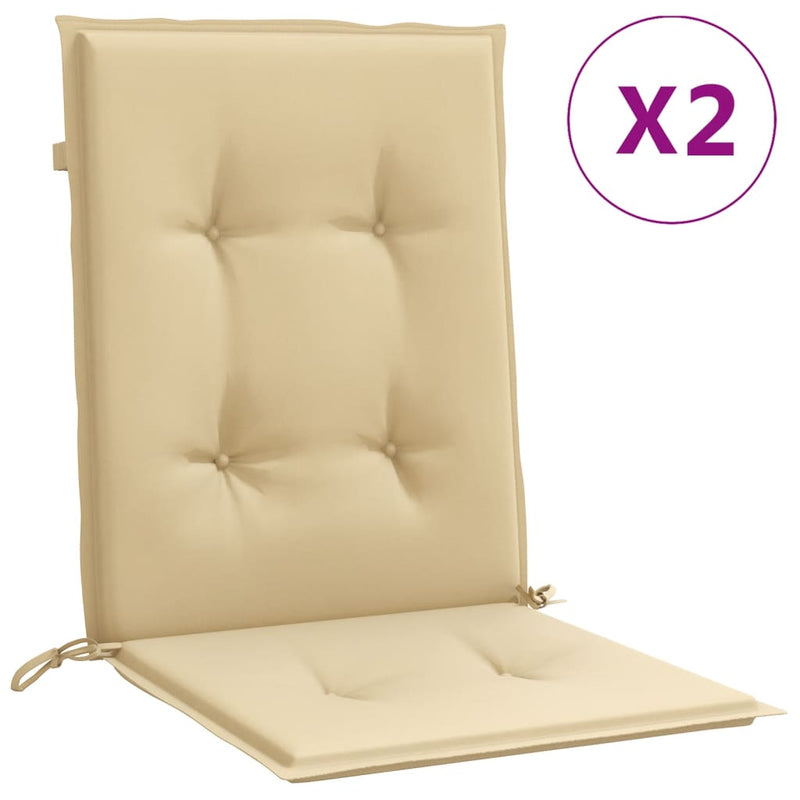 Load image into Gallery viewer, Vidaxl stoelkussens 2 st lage rug 100x50x4 cm stof gemêleerd beige
