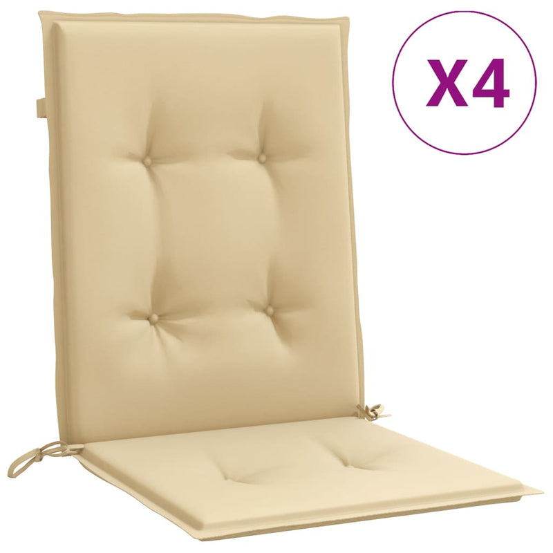 Load image into Gallery viewer, Vidaxl stoelkussens 4 st lage rug 100x50x4 cm stof gemêleerd beige
