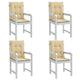 Vidaxl stoelkussens 4 st lage rug 100x50x4 cm stof gemêleerd beige
