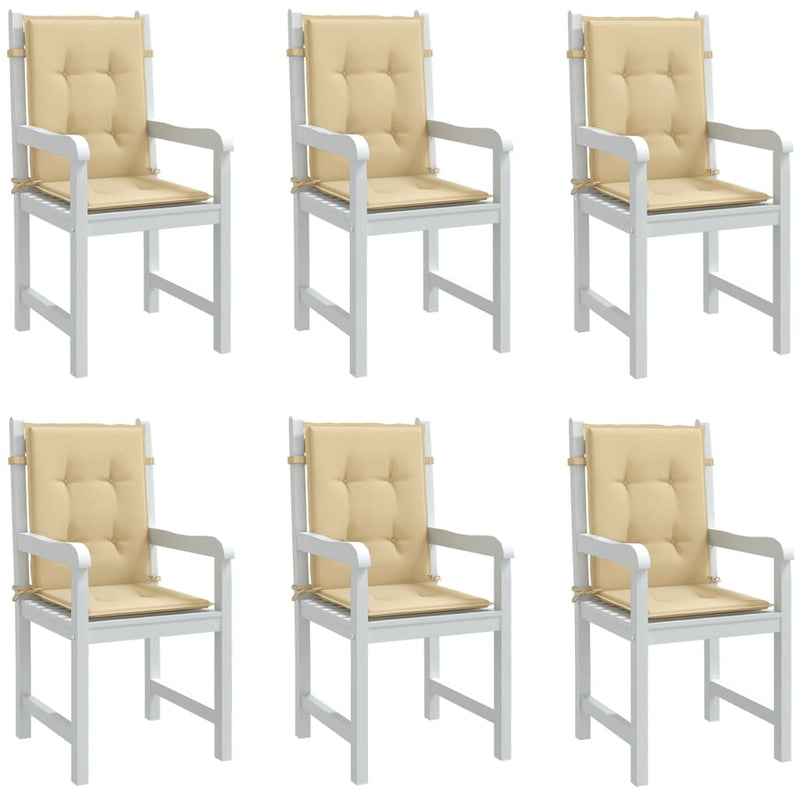 Load image into Gallery viewer, Vidaxl stoelkussens 6 st lage rug 100x50x4 cm stof gemêleerd beige
