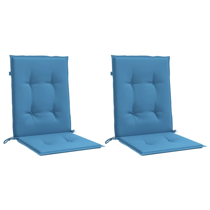 Load image into Gallery viewer, Vidaxl stoelkussens 2 st lage rug 100x50x4 cm stof gemêleerd blauw
