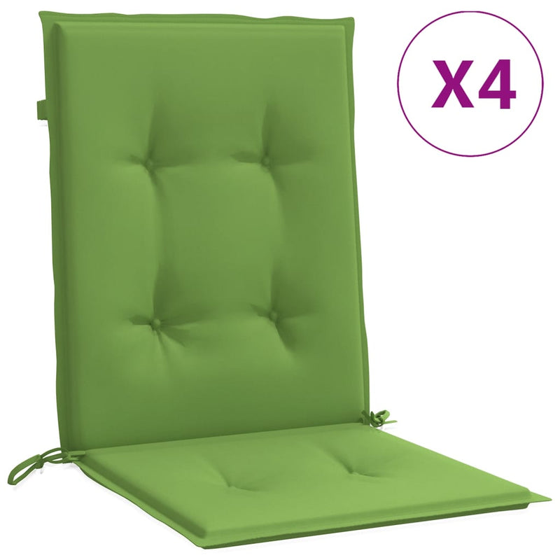 Load image into Gallery viewer, Vidaxl stoelkussens 4 st lage rug 100x50x4 cm stof gemêleerd groen
